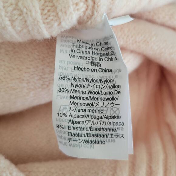 J. Crew Point Sur Mock Neck Sweater Merino Wool Alpaca Pink Women Medium - Picture 12 of 12